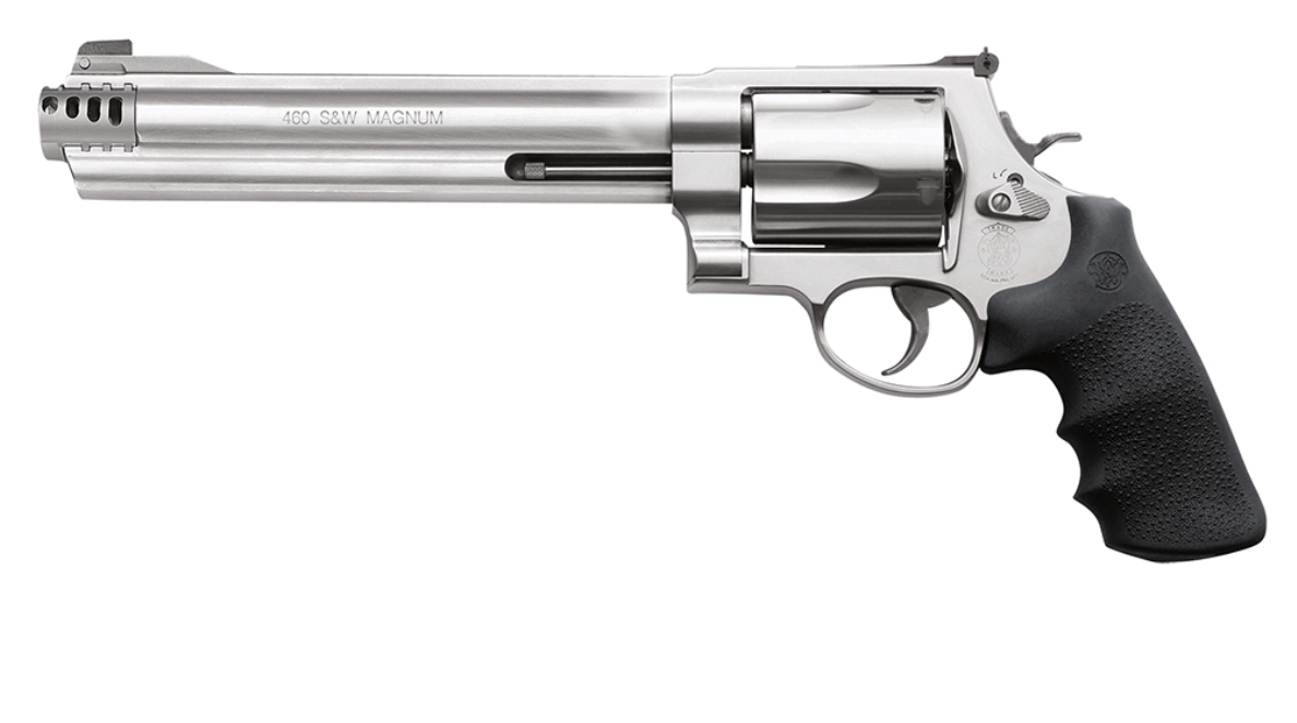 Smith &amp; Wesson 163460 Model 460 XVR 460 S&amp;W Mag 8.38&quot; Threaded Stainless Steel Barrel &amp; 5rd Cylinder, Satin Stainless Steel X-Frame, Two Muzzle Brakes, Removable Interchangeable Compensator