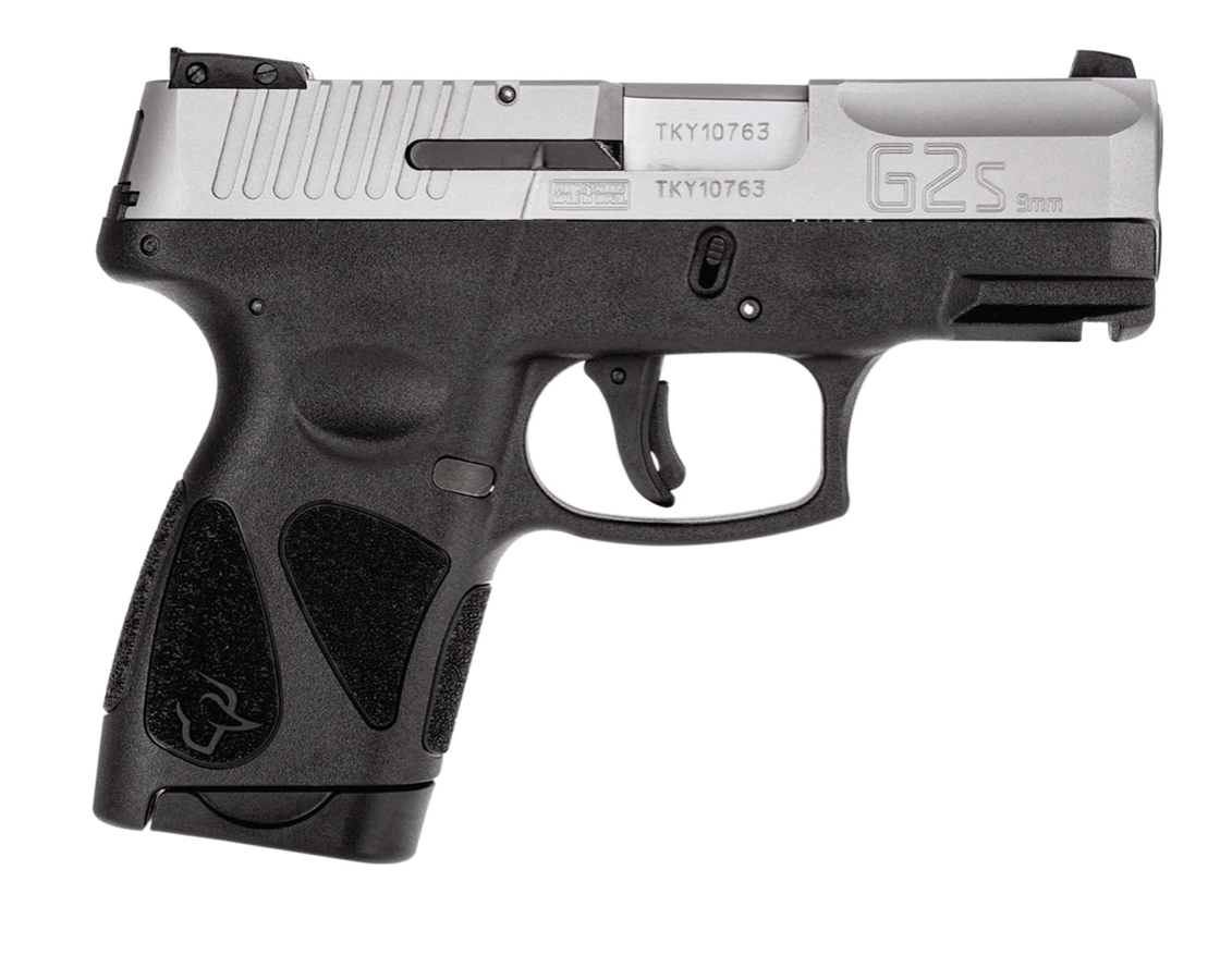 Taurus 1G2S939 G2s 9mm Luger Caliber with 3.20&quot; Barrel, 7+1 Capacity, Black Finish Picatinny Rail Frame, Serrated Matte Stainless Steel Slide &amp; Polymer Grip Includes 2 Mags