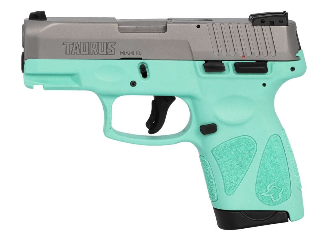 Taurus 1G2S939C G2s 9mm Luger Caliber with 3.20&quot; Barrel, 7+1 Capacity, Cyan Finish Picatinny Rail Frame, Serrated Matte Stainless Steel Slide &amp; Polymer Grip Includes 2 Mags