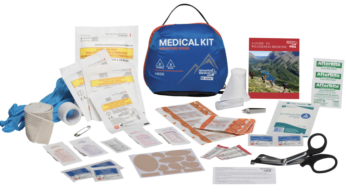 Adventure Medical Kits Mountain Hiker Medical Kit Treats Injuries/Illnesses Water Resistant Blue