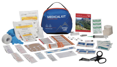 Adventure Medical Kits Mountain Backpacker Medical Kit Treats Injuries/Illnesses Water Resistant Blue