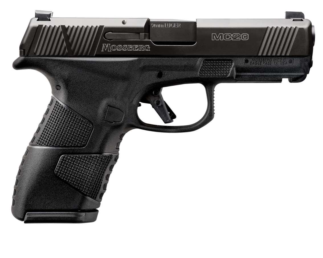 Mossberg 89016 MC2c Compact 9mm Luger 13+1/15+1 3.90&quot; Barrel, Polymer Frame w/Picatinny Accessory Rail, Serrated 416 Stainless Steel Slide w/Black DLC Finish, Aggressive Textured Polymer Grip, TruGlo 