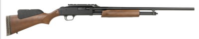 Mossberg 54233 500 20 Gauge 5+1 24&quot; Fully Rifled Cantilever Barrel, Blued Barrel/Receiver, Wood Dual Comb Stock, Integral Scope Base, Manual Safety