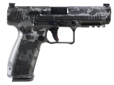 Canik HG5636DGYDN Mete SFT 9mm Luger 4.46&quot; 20+1/18+1, Dark Gray Digital, Picatinny Rail Frame, Serrated Optic Cut Slide, Interchangeable Backstrap Grip, Case &amp; Holster Included