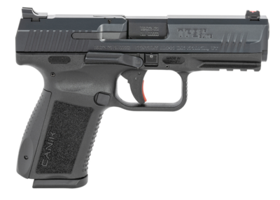 Canik HG4870N TP9SF Elite 9mm Luger Caliber with 4.19&quot; Barrel, 10+1 Capacity, Black Finish with Picatinny Rail Frame, Serrated Nitride Finish Steel Slide &amp; Interchangeable Backstrap Grip Includes 2 Ma