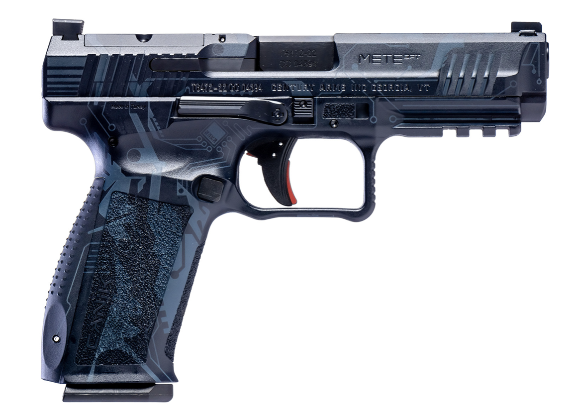 Canik HG5636BLCN Mete SFT 9mm Luger 4.46&quot; 20+1 / 18+1, Blue Cyber, Picatinny Rail Frame, Serrated Optic Cut Slide, Interchangeable Backstrap Grip, Case &amp; Holster Included