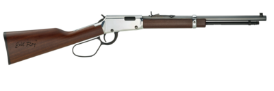  Henry H001TER Frontier Carbine Evil Roy 22 Short, 22 Long or 22 LR Caliber with 12 LR/16 Short Capacity, 17&quot; Blued Barrel, Brushed Nickel Metal Finish &amp; American Walnut Stock Right Hand (Full Size)