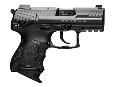 HK 81000822 P30SK Subcompact LEM 9mm Luger 12+1/15+1 3.27&quot; Black Barrel, Matte Stainless Serrated Slide, Black Polymer Frame w/Picatinny Rail, Black Finger Grooved w/Interchangeable Backstrap Grips, A