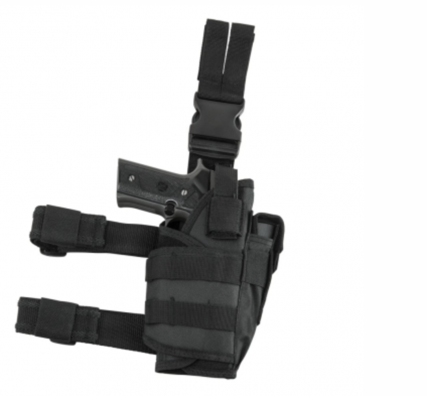 VISM 2955 Drop Leg Tactical Holster  - 6 colors , Color: Black