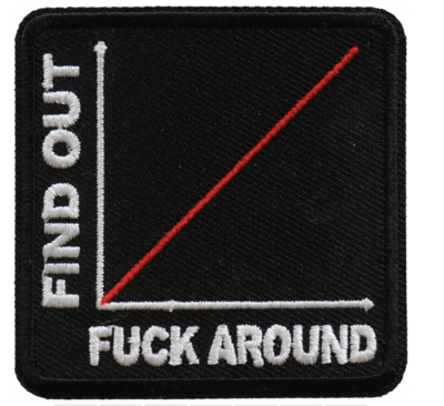 More You Fuck Around More You Find Out Iron On Patch