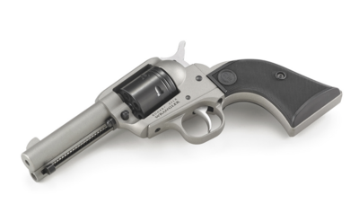 Ruger 2053 Wrangler 22 LR 6rd Shot 3.75&quot;, Silver Cerakote Barrel &amp; Frame, Black Cerakote Cylinder, Black Checkered Polymer Grips
