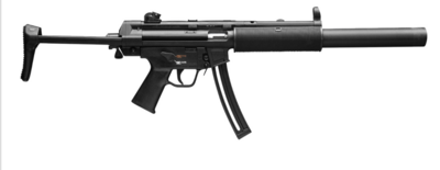 HK 81000469 MP5 22 LR Caliber with 10+1 Capacity, 16.10&quot; Barrel, Black Metal Finish &amp; Retractable Black Stock Right Hand (Full Size)