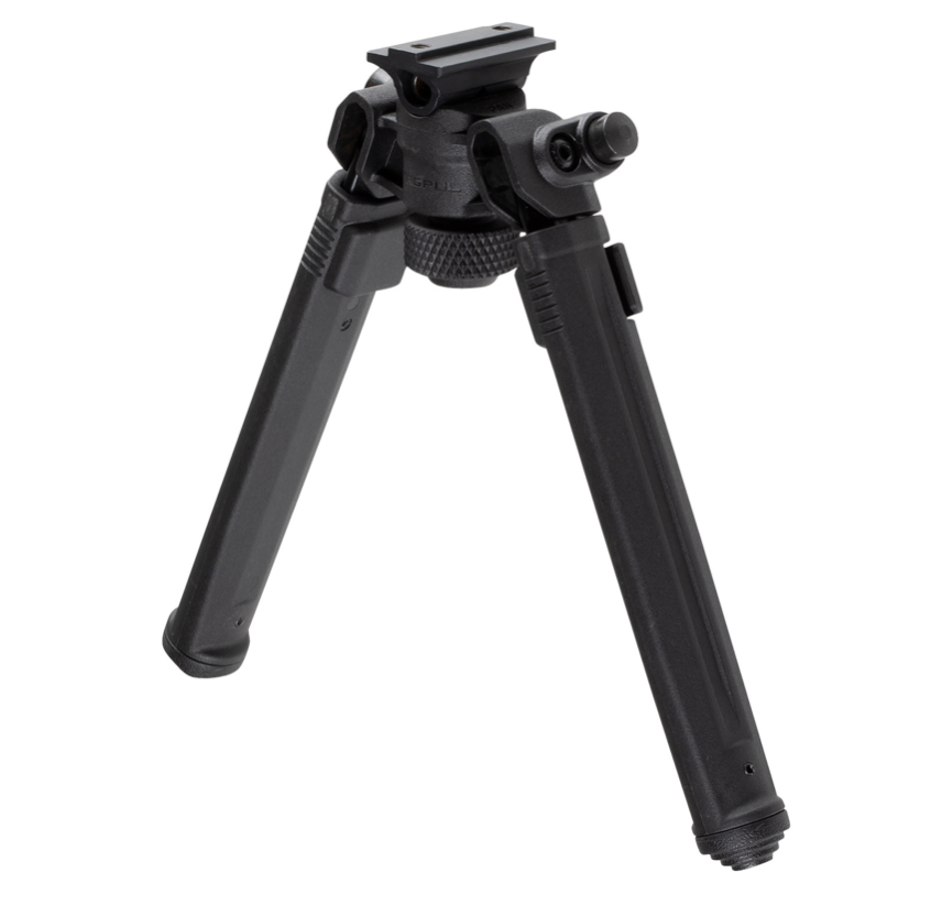 Magpul MAG951-BLK Bipod made of Aluminum with Black Finish, ARMS 17S-Style Attachment, 6.80-10.30&quot; Vertical Adjustment &amp; Rubber Feet for AR-Platform