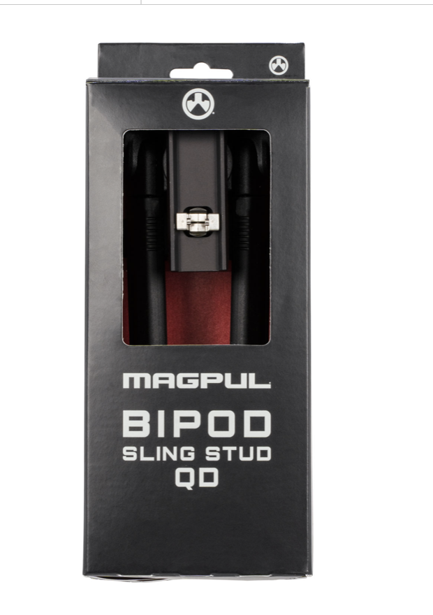 Magpul MAG1075-BLK Bipod made of Aluminum with Black Finish, Sling Stud Attachment, 6.30-10.30&quot; Vertical Adjustment, &amp; Rubber Feet for AR-Platform