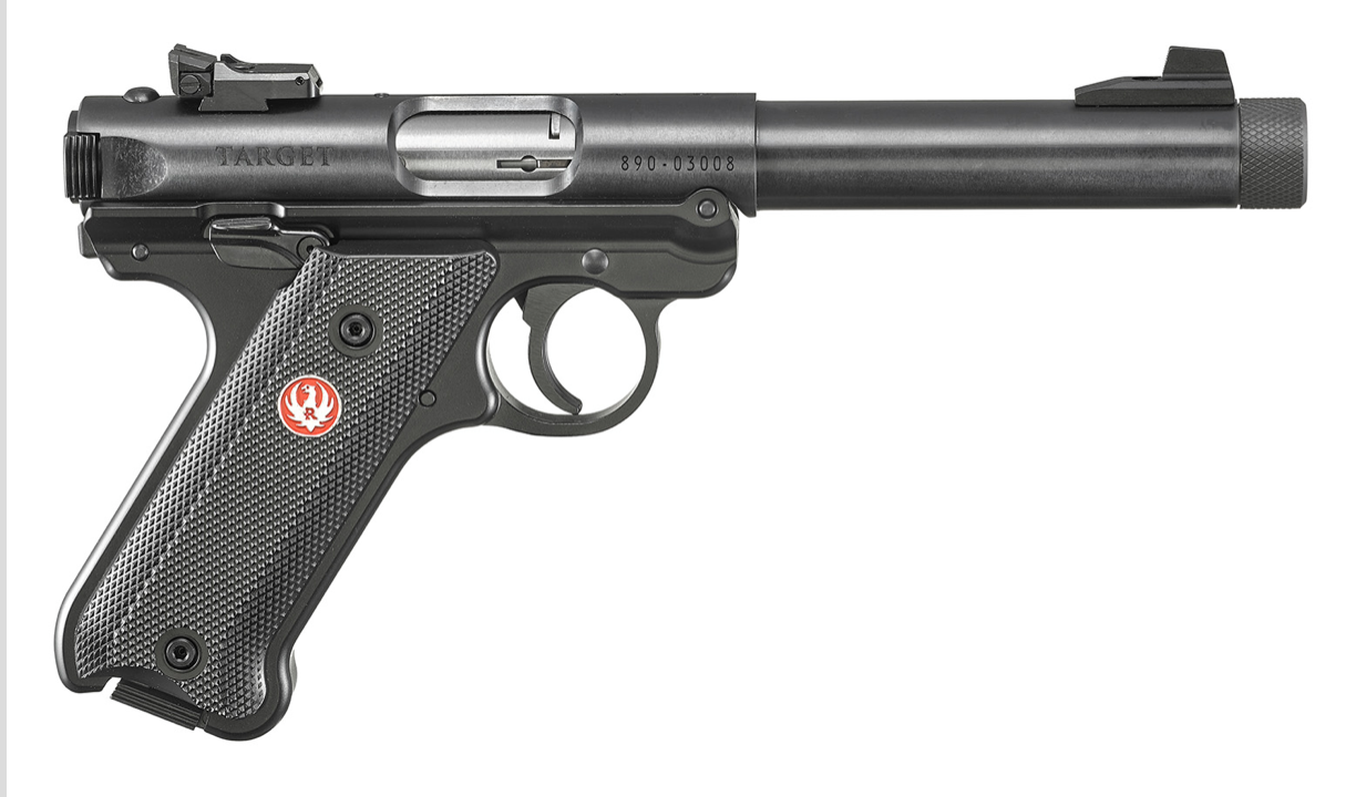 Ruger 40178 Mark IV Target Exclusive Configuration 22 LR 10+1 5.50&quot; Blued Steel/Threaded/Bull Barrel, Blued Steel Slide &amp; Aluminum Frame, Black Checkered Polymer Grips