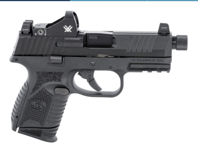 FN 66100803 509 Compact Tactical 9mm Luger 10+1 4.32&quot; Threaded Barrel, Matte Black Polymer Frame w/Mounting Rail, Optic Cut Matte Black Stainless Steel Slide, Includes Viper Red Dot
