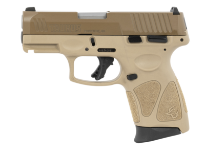Taurus G3C *MA Compliant 9mm Luger 10+1 3.26&quot; Matte Coyote Brown Barrel, Coyote Cerakote Serrated Steel Slide, Tan Polymer Frame w/Picatinny Rail, Tan Polymer Grips