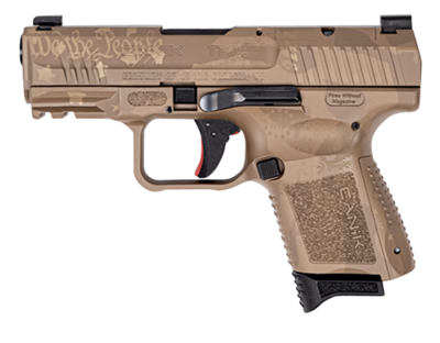 Canik HG5610WTN TP9 Elite Subcompact 9mm Luger 15+1/12+1 3.60&quot; Match Grade Nitride Coated Barrel, Flat Dark Earth Polymer Frame W/Picatinny Acc. Rail, FDE Cerakote Serrated Optic Cut &quot;We The People&quot; S