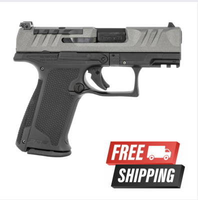 Walther Arms PDP F-Series 9mm Luger 15+1 3.50&quot; Barrel, Polymer Frame w/Picatinny Acc. Rail, Exclusive Gray Optic Cut Slide, Performance Duty Textured Grip w/Interchangeable Backstrap