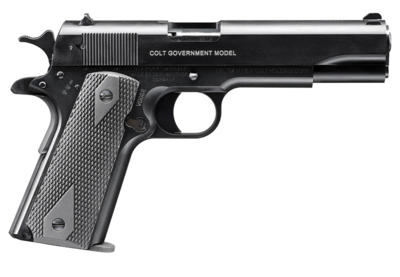 Walther Arms 517030410 1911 Colt Government A1 22 LR 10+1 5&quot; Matte Black Tenifer Serrated/Steel Slide, Black Zinc Alloy Frame w/Beavertail, Black Checkered Polymer Grips