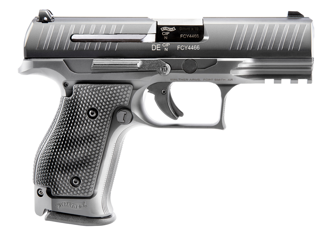 Walther Arms 2830019 PPQ M2 Q4 9mm Luger Caliber with 4&quot; Barrel, 15+1 Capacity, Black Finish Steel Picatinny Rail/Beavertail Frame, Serrated Matte Black Tenifer Steel Slide &amp; Polymer Grip