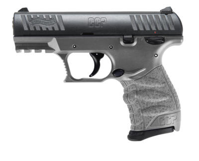 Walther Arms 5083505 CCP M2 + 9mm Luger Caliber with 3.54&quot; Barrel, 8+1 Capacity, Tungsten Gray Finish Picatinny Rail Frame, Serrated Black Cerakote Steel Slide &amp; Finger Grooved Polymer Grip