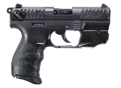 Walther Arms 5120729 P22 Q 22 LR 10+1 3.42&quot; Steel/Threaded Barrel, Black Serrated/Steel Slide, Black Polymer Frame w/Laser, Black Interchangeable Backstrap Grips
