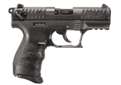 Walther Arms 5120700 P22 Q 22 LR Caliber with 3.42&quot; Threaded Barrel, 10+1 Capacity, Black Finish Picatinny Rail Frame, Serrated Matte Black Tenifer Zinc Alloy Slide &amp; Interchangeable Backstrap Grip