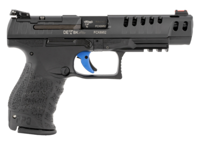 Walther Arms 2846926 PPQ M2 Q5 Match 9mm Luger Caliber with 5&quot; Barrel, 15+1 Capacity, Black Finish Polymer Picatinny Rail Frame, Serrated/Optic Cut Matte Black Tenifer Steel Ported Slide &amp; Finger Groo