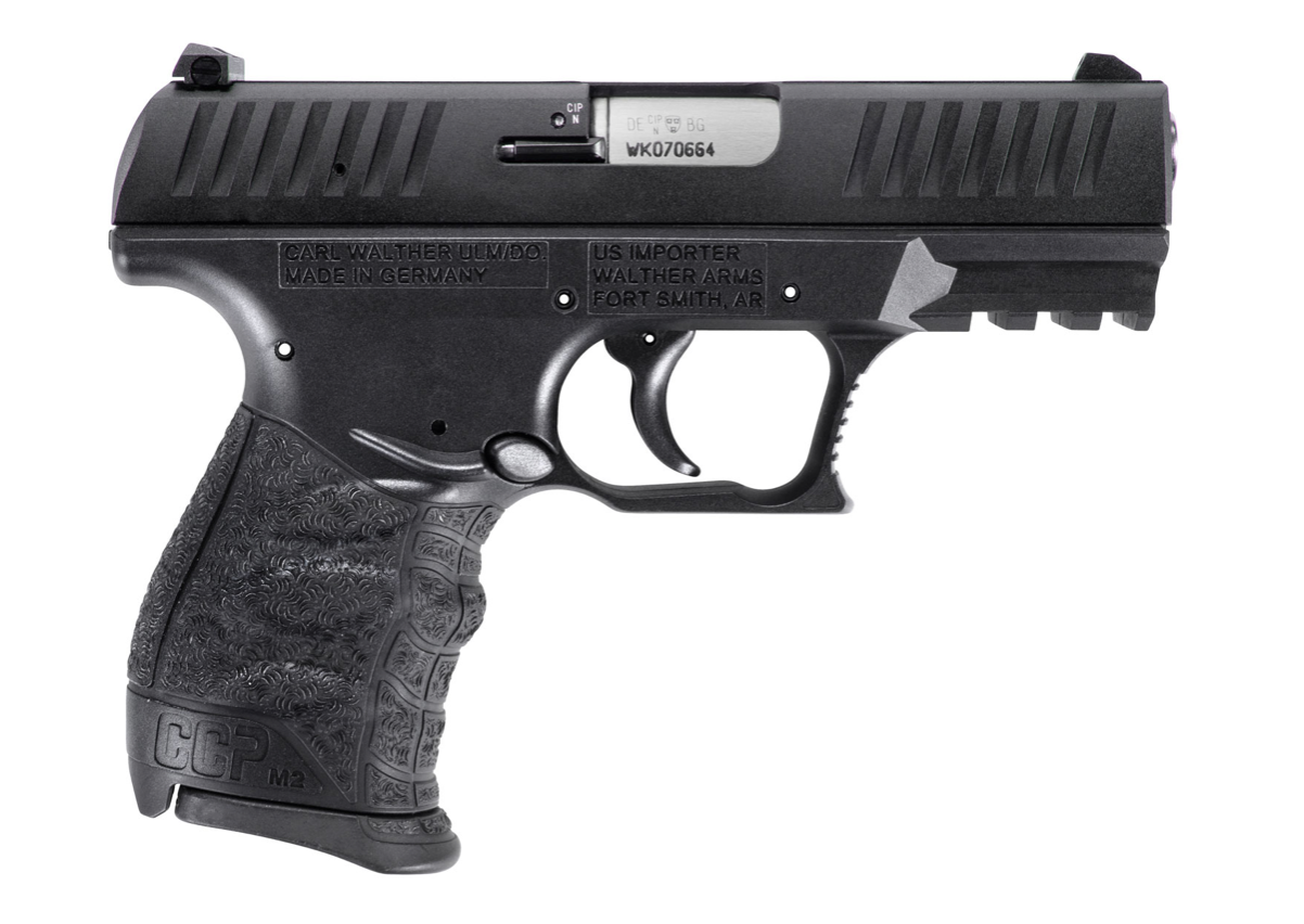 Walther Arms 5082500 CCP M2 380 ACP Caliber with 3.54&quot; Barrel, 8+1 Capacity, Black Finish Picatinny Rail Frame, Serrated Black Cerakote Steel Slide &amp; Finger Grooved Polymer Grip