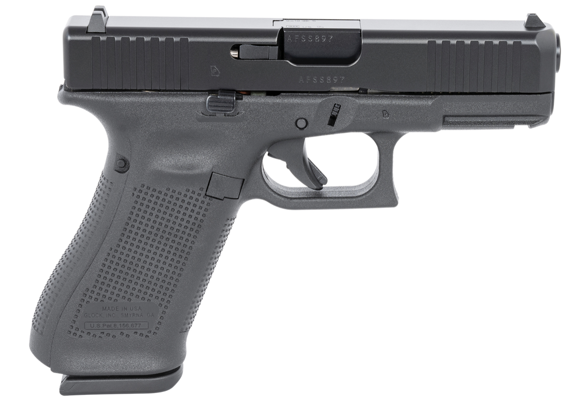 Glock G45 Gen5 Compact Crossover 9mm Luger 4.02&quot; Glock Marksman Barrel 17+1, Black Frame &amp; Compact nDLC Slide, Modular Backstrap, Flared Mag-Well, Extended Floor Plate, Ambidextrous Slide Stop, Safe A