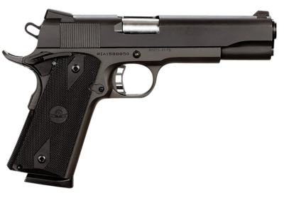 Rock Island 51431 Rock Standard FS 45 ACP Caliber with 5&quot; Barrel, 8+1 Capacity, Overall Black Parkerized Finish Steel, Beavertail Frame, Serrated Slide &amp; Black Rubber Grip