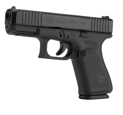 Glock G23 Gen5 Compact MOS 40 S&amp;W 4.02&quot; Glock Marksman Barrel 10+1, Black Frame &amp; MOS nDLC Slide, Modular Backstrap, Ambidextrous Slide Stop, Safe Action Trigger, Optics Ready