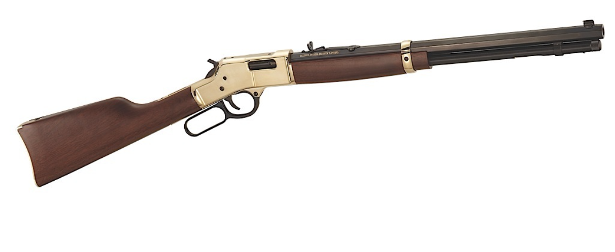 Henry H006 Big Boy Classic 44 Rem Mag or 44 Spec Caliber with 10+1 Capacity, 20&quot; Blued Barrel, Polished Brass Metal Finish &amp; American Walnut Stock Right Hand (Full Size)