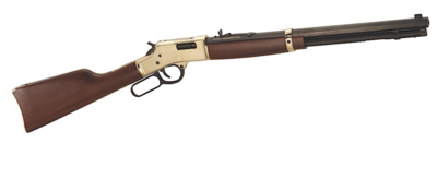 Henry H006 Big Boy Classic 44 Rem Mag or 44 Spec Caliber with 10+1 Capacity, 20&quot; Blued Barrel, Polished Brass Metal Finish &amp; American Walnut Stock Right Hand (Full Size)