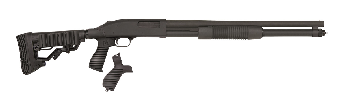 Mossberg 50695 590 Tactical 12 Gauge 8+1 3&quot; 20&quot; Cylinder Bore Barrel, Matte Blued Metal Finish, Dual Extractors, FLEX Component 6 Position Stock w/FLEX Pistol Grip &amp; Recoil Pad