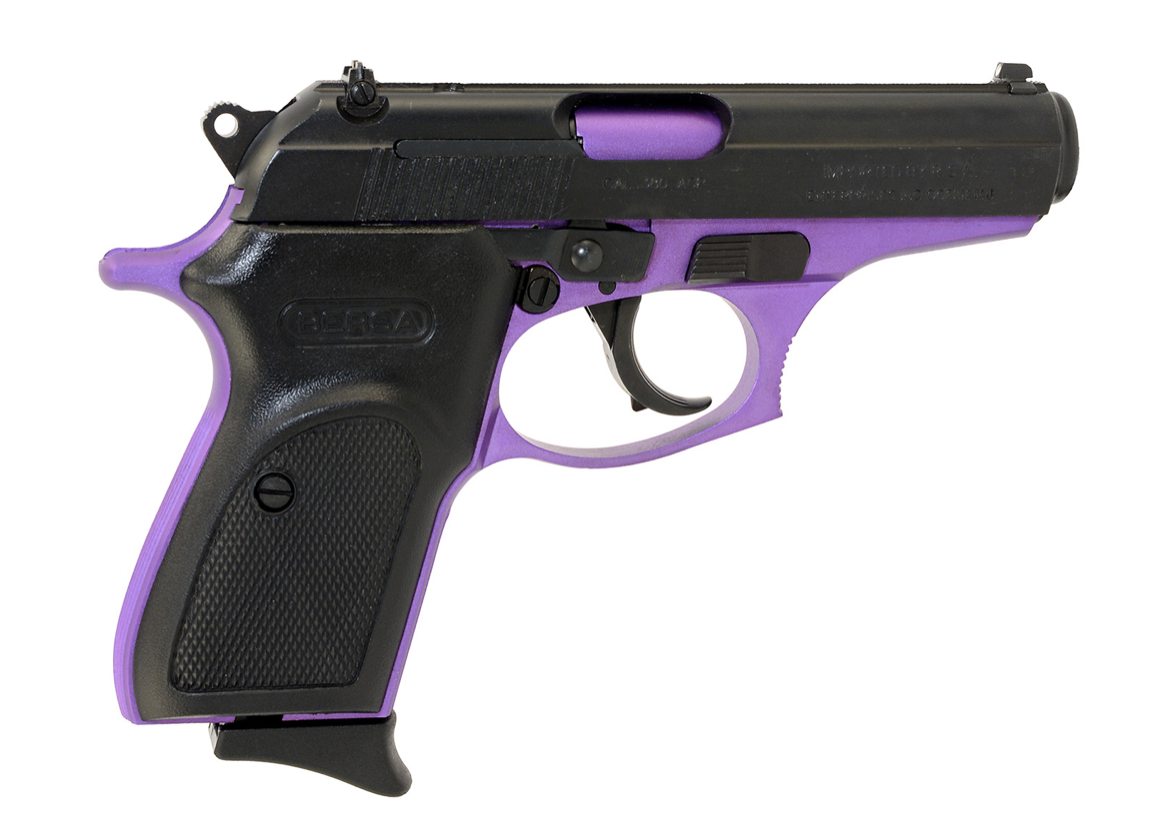 Bersa Thunder 380 ACP 8+1 3.50&quot; Barrel, Purple Cerakote Finished Aluminum Frame, Matte Black Steel Slide, Textured Black Polymer Grip, Decocker Safety