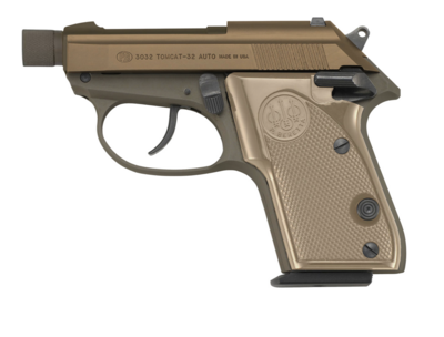Beretta USA J320126 3032 Tomcat 32 ACP 2.90&quot; Threaded/Tip-Up Barrel 7+1, Flat Dark Earth Anodized Frame, Cerakote Steel Slide, Polymer Grip