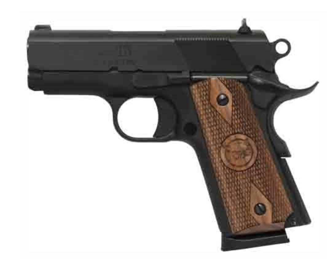 Iver Johnson Arms THRASHER Thrasher 45 45 ACP 7+1 3.13&quot; Black Bull Barrel, Matte Blued Serrated Steel Slide &amp; Steel Frame w/Beavertail, Walnut Large Diamond Grips