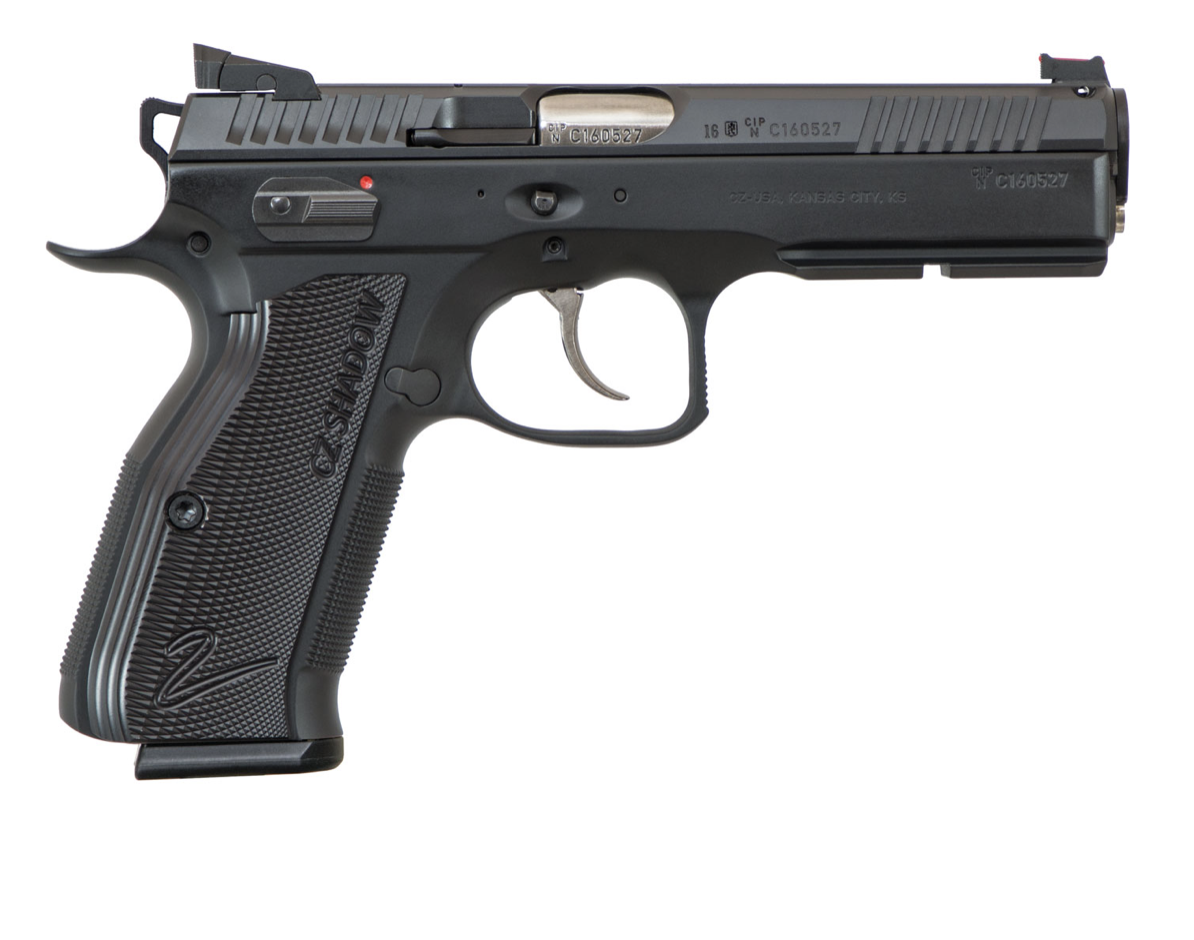 CZ-USA 91763 AccuShadow 2 Custom 9mm Luger 17+1 4.89&quot; Non-Tilted, Cold Hammer Forged Barrel, Black Nitride Inside Railed/Serrated Slide, Black Polycoat Steel w/Picatinny Rail/Serrated Trigger Guard &amp;
