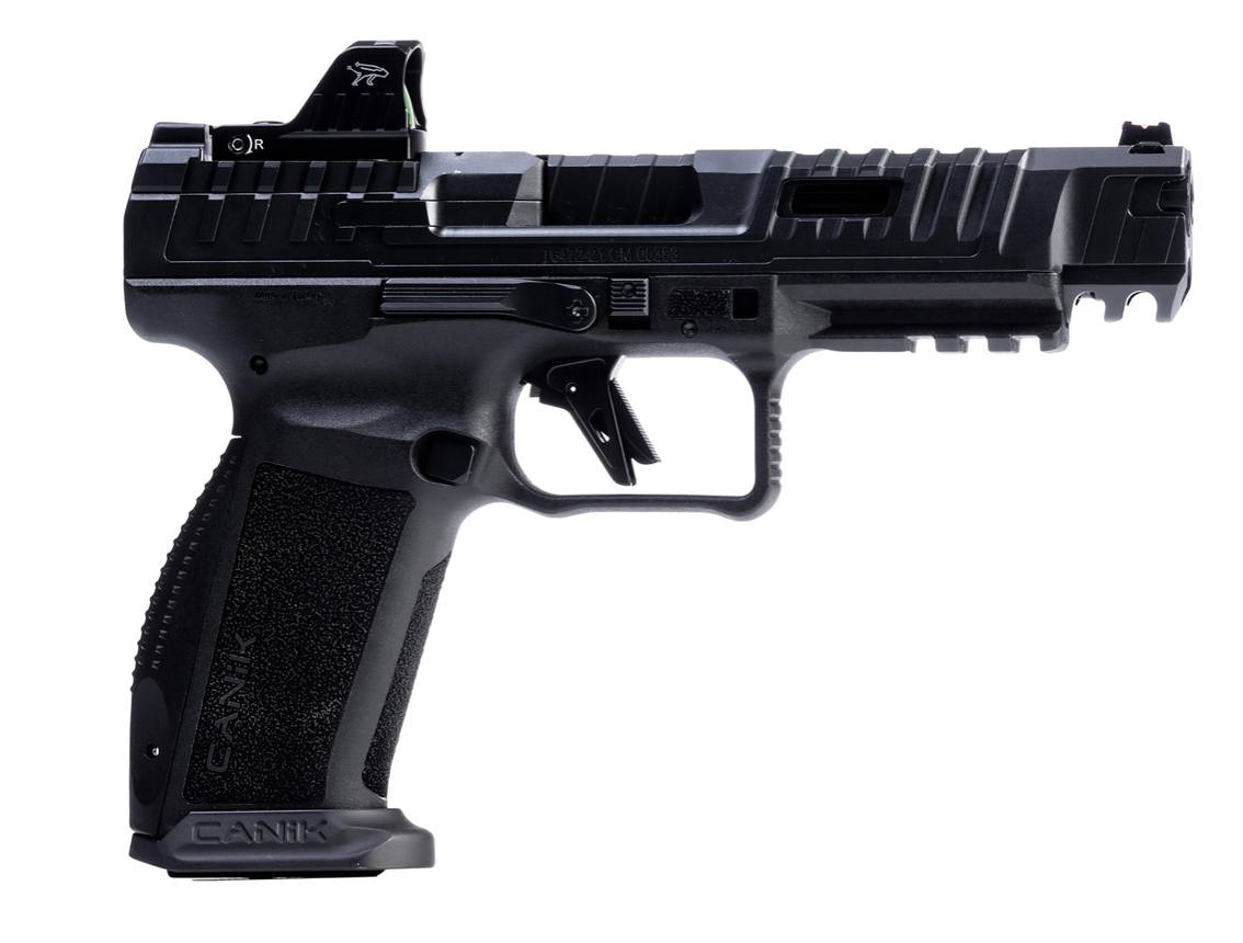Canik HG7161N SFx Rival 9mm Luger 18+1 5&quot; Barrel, Rival Dark Side Black Frame w/Picatinny Accessory Rail, Aggressive Serrated Steel Slide w/Optic Cut/Ports, Rival Gray Backstrap Grip Includes Red Dot,