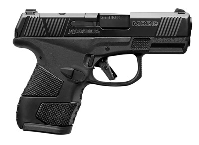 Mossberg 89045 MC2sc Sub-Compact 9mm Luger 10+1 3.40&quot; Barrel, Polymer Frame, Serrated/Optic Cut 416 Stainless Steel Slide w/Black DLC Finish, Double Stack Magazine, Aggressive Textured Grip &amp; Palm Swe