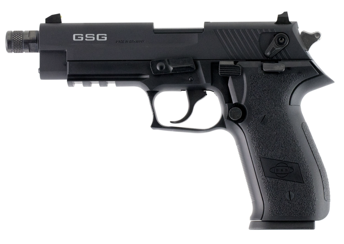 GSG GERG2210TFF FireFly 22 LR 10+1 4.90&quot; Black Steel/Threaded Barrel, Serrated Slide, Zinc Alloy w/Accessory Rail Frame, Black Polymer Grip