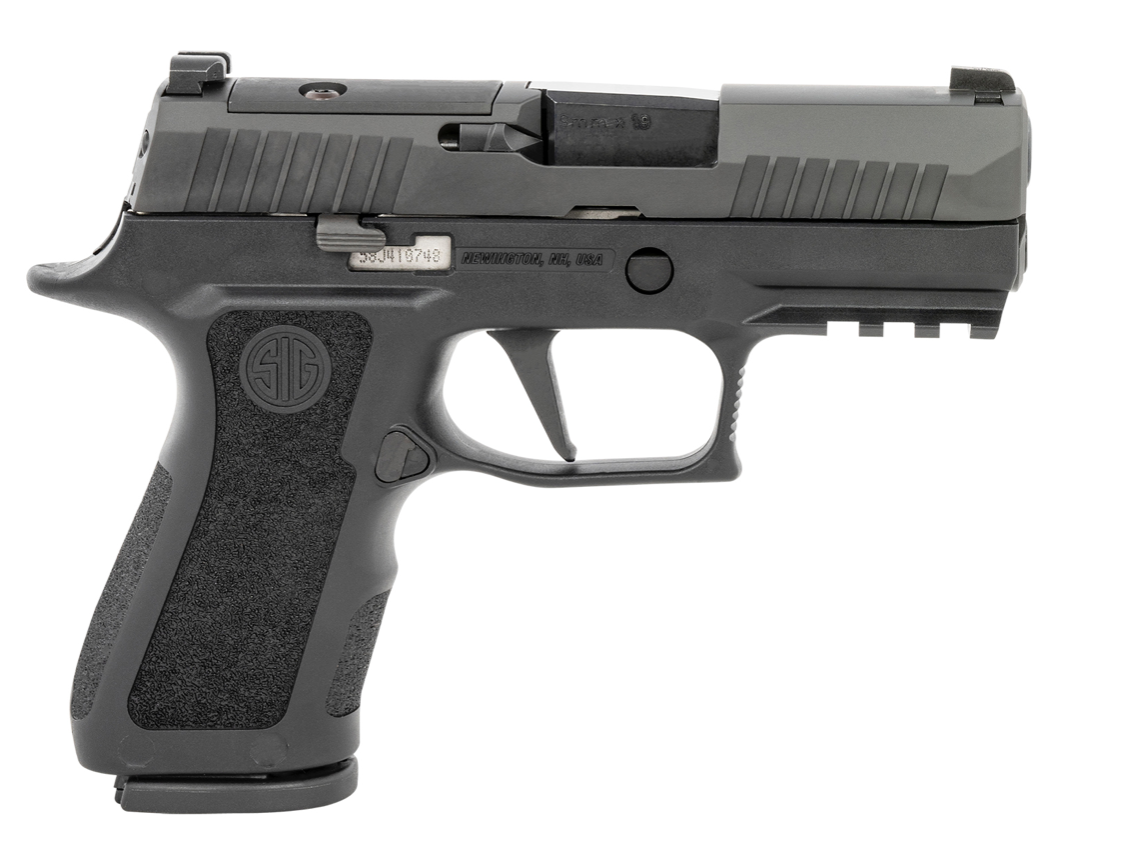 Sig Sauer 320XC9BXR3PR2 P320 XCompact 9mm Luger 15+1 3.60&quot; Carbon Steel Barrel, Black Nitron Optic Ready/Serrated SS Slide, Black Stainless Steel Frame w/Picatinny Rail, Black XCompact Polymer Grips