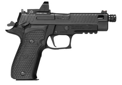 Sig Sauer E26R9ZEVSAOTBRXP P226 Zev 9mm Luger 15+1 4.90&quot; Black Steel Threaded Barrel, Black Nitride Optic Ready/Serrated SS Slide, Black Hardcoat Anodized Aluminum Frame w/Picatinny Rail &amp; Beavertail,