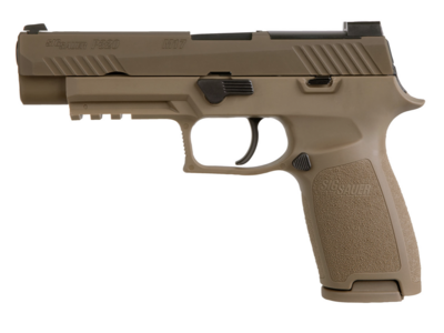 Sig Sauer 320F9M17MS10 P320 M17 9mm Luger Caliber with 4.70&quot; Barrel, 10+1 Capacity, Overall Flat Dark Earth PVD Finish Stainless Steel, Picatinny Rail/Beavertail Frame, Serrated Slide &amp; Polymer Grip