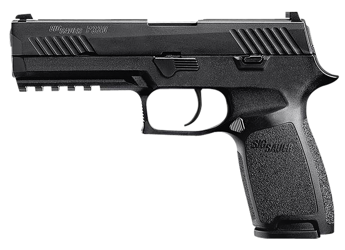 Sig Sauer 320F9B P320 Full Size Striker Fire 9mm Luger Caliber with 4.70&quot; Barrel, 17+1 Capacity, Overall Black Finish Stainless Steel, Picatinny Rail Frame, Serrated Nitron Slide &amp; Polymer Grip