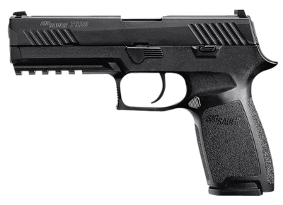 Sig Sauer 320F9B P320 Full Size Striker Fire 9mm Luger Caliber with 4.70&quot; Barrel, 17+1 Capacity, Overall Black Finish Stainless Steel, Picatinny Rail Frame, Serrated Nitron Slide &amp; Polymer Grip