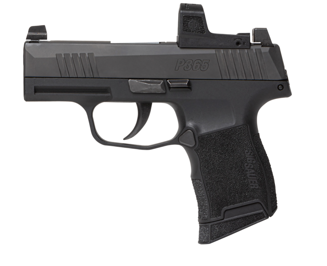 Sig Sauer 365380BSS0RXZE P365 380 ACP Caliber with 3.10&quot; Barrel, 10+1 Capacity, Overall Black Finish Stainless Steel, Serrated/Optic Cut Nitron Slide &amp; Black Polymer Grip Includes 2 Mags &amp; RomeoZero E