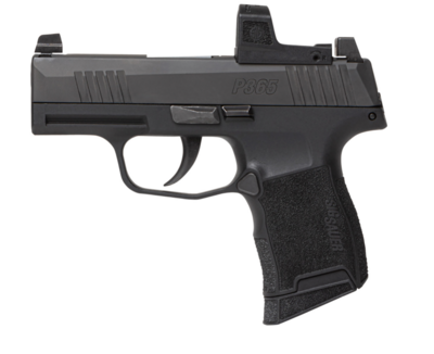 Sig Sauer 365380BSS0RXZE P365 380 ACP Caliber with 3.10&quot; Barrel, 10+1 Capacity, Overall Black Finish Stainless Steel, Serrated/Optic Cut Nitron Slide &amp; Black Polymer Grip Includes 2 Mags &amp; RomeoZero E